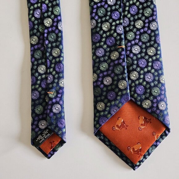 Simon Carter London Handmade Floral Theme Embroidery Silk Tie W3.5 in L 58.5 in - Picture 8 of 15